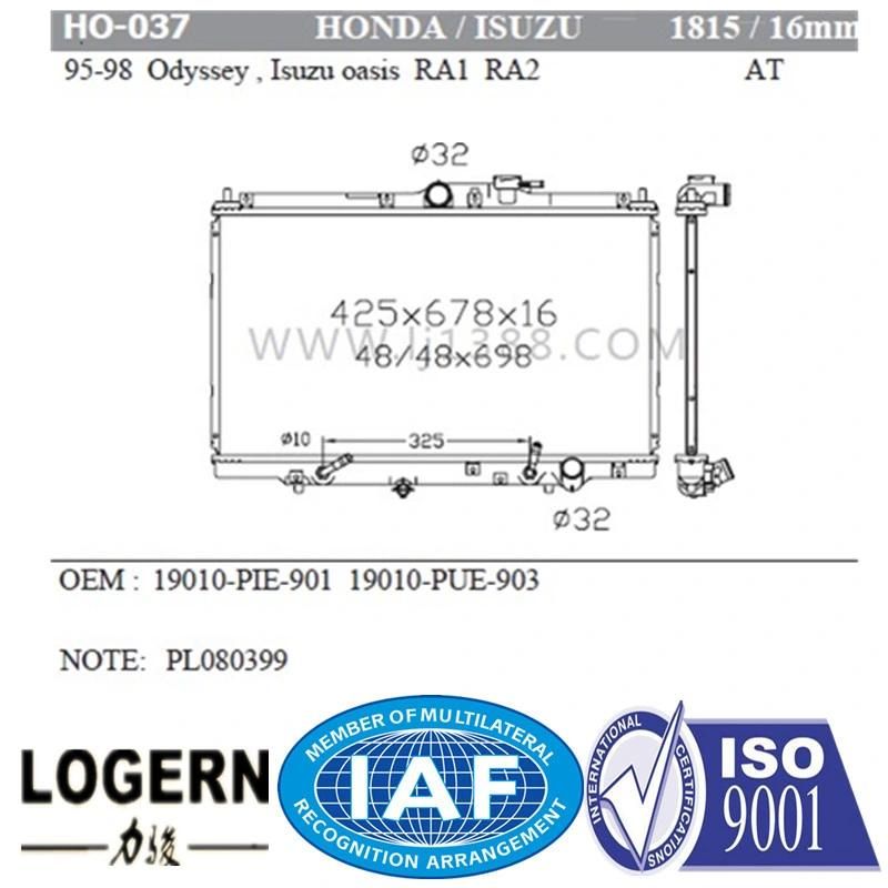 Ho-037 Auto Radiator for Honda Odyssey/Isuzu Oasis Ra1 Ra2′95-98 at Dpi: 1815