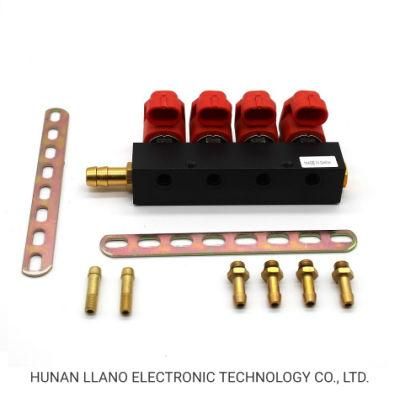 Llano 3-Ohm 4-Cylinder CNG Injector Rail for Autogas Conversion Kit