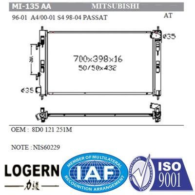 Mechanical Aluminum Radiator for Mitsubishi A4&prime;96-01/S4&prime;00-01/Passat&prime;98-04