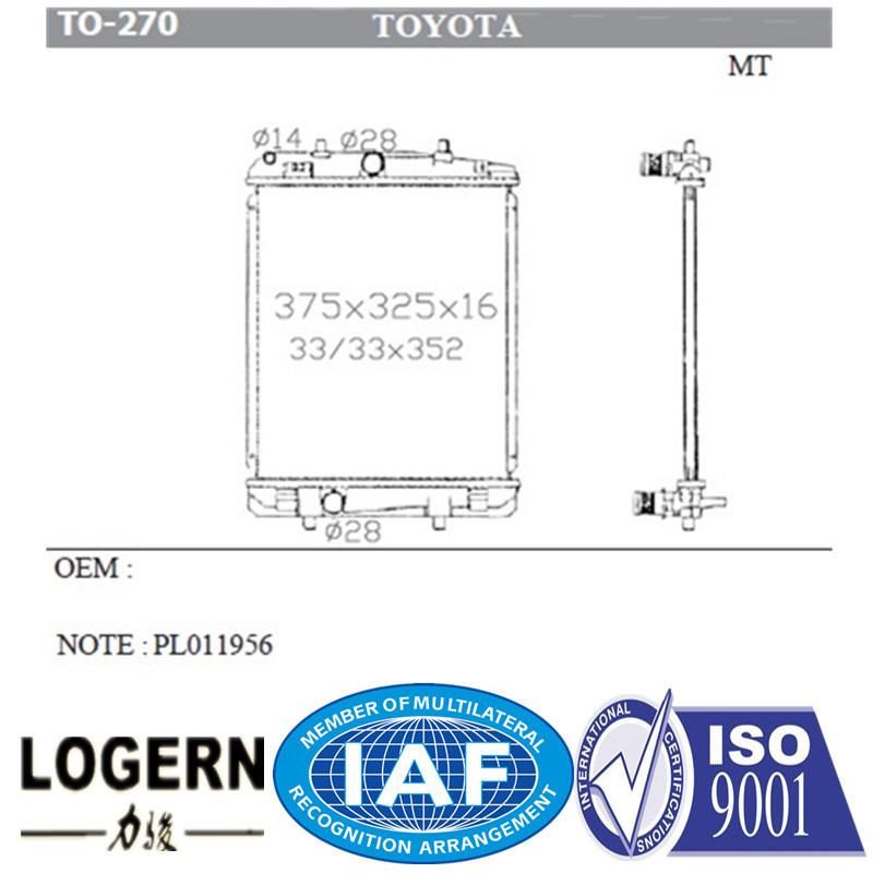 Auto Cooling Radiator for Toyota Aygo/Peugot/Citroen′05-