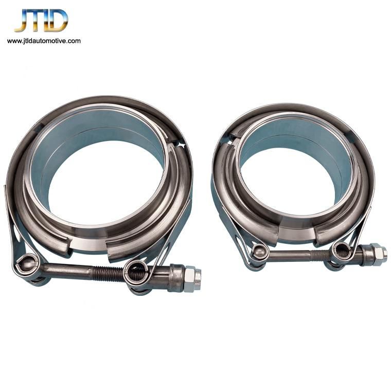 304 Stainless Steel 1.75" V Band Clamps with Flanges for Exhaust Pipe