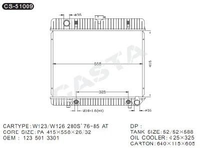Top Brand Radiator for Benz W123/W126 280s&prime; 76-85