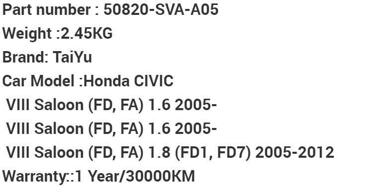 Auto Accessory Aluminium Engine Mount 50820-Sva-A05 for Honda Civic