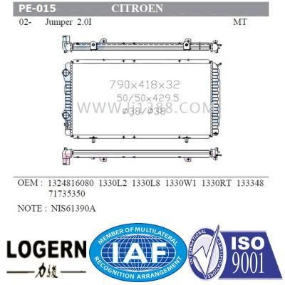 Assembly Radiator for Citroen 02- Jumper OEM 1324816080