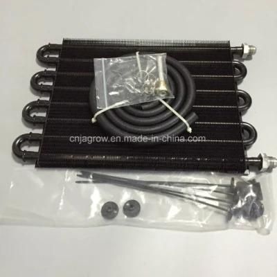 8 Row Tube Fin Oil Cooler Kit with An8 Fitting Black Color