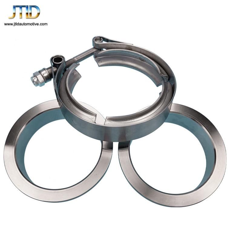 304 Stainless Steel 1.75" V Band Clamps with Flanges for Exhaust Pipe