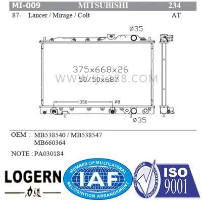 Auto Aluminum Radiator for Lancer/Mirage/Colt&prime;87-92 Dpi: 234