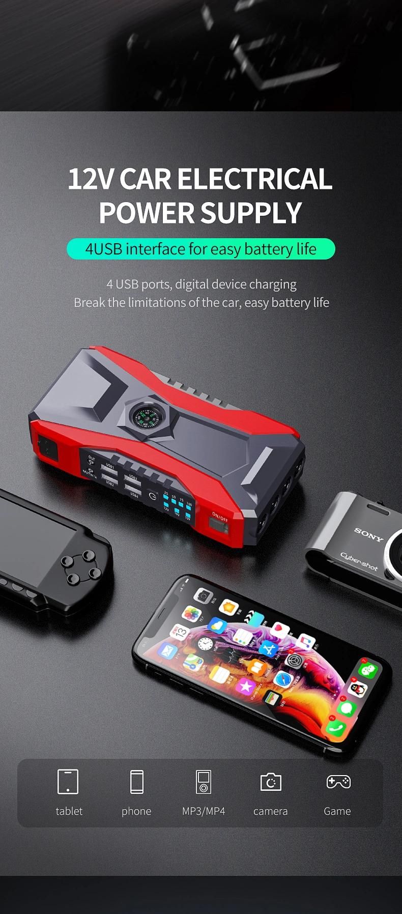 600 Amp Emergency Starter Car Battery Charger Mobile Power Bank 12V DC Automobile Igniter Jump Starter