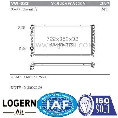 Mechanical Car Radiator for Volkswagen Passat Iv&prime;95-97 Mt Dpi: 2097