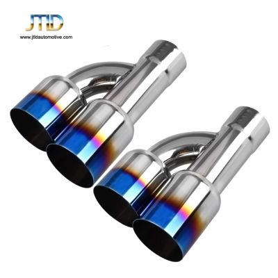 High Performance Stainless Steel Blue Burnt 2.5 Inch Inlet Dual Resonated Exhaust Tip