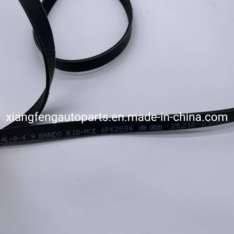 Spare Parts Engine Fan Belt for Hyundai 25212-25000 6pk2584