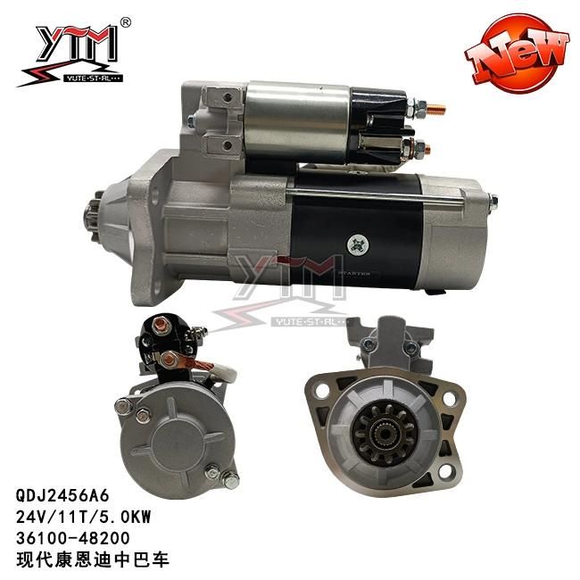 Ytm Starter Motor Qdj2456A6 - 24V/11t/5.0kw for Hyundai 36100-48200