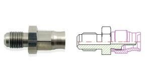 Straight Male Stainless Steel/Steel PTFE Hose Ends