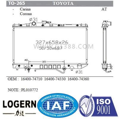 Auto Assy Aluminum for Toyota Carina/Corona Radiator at
