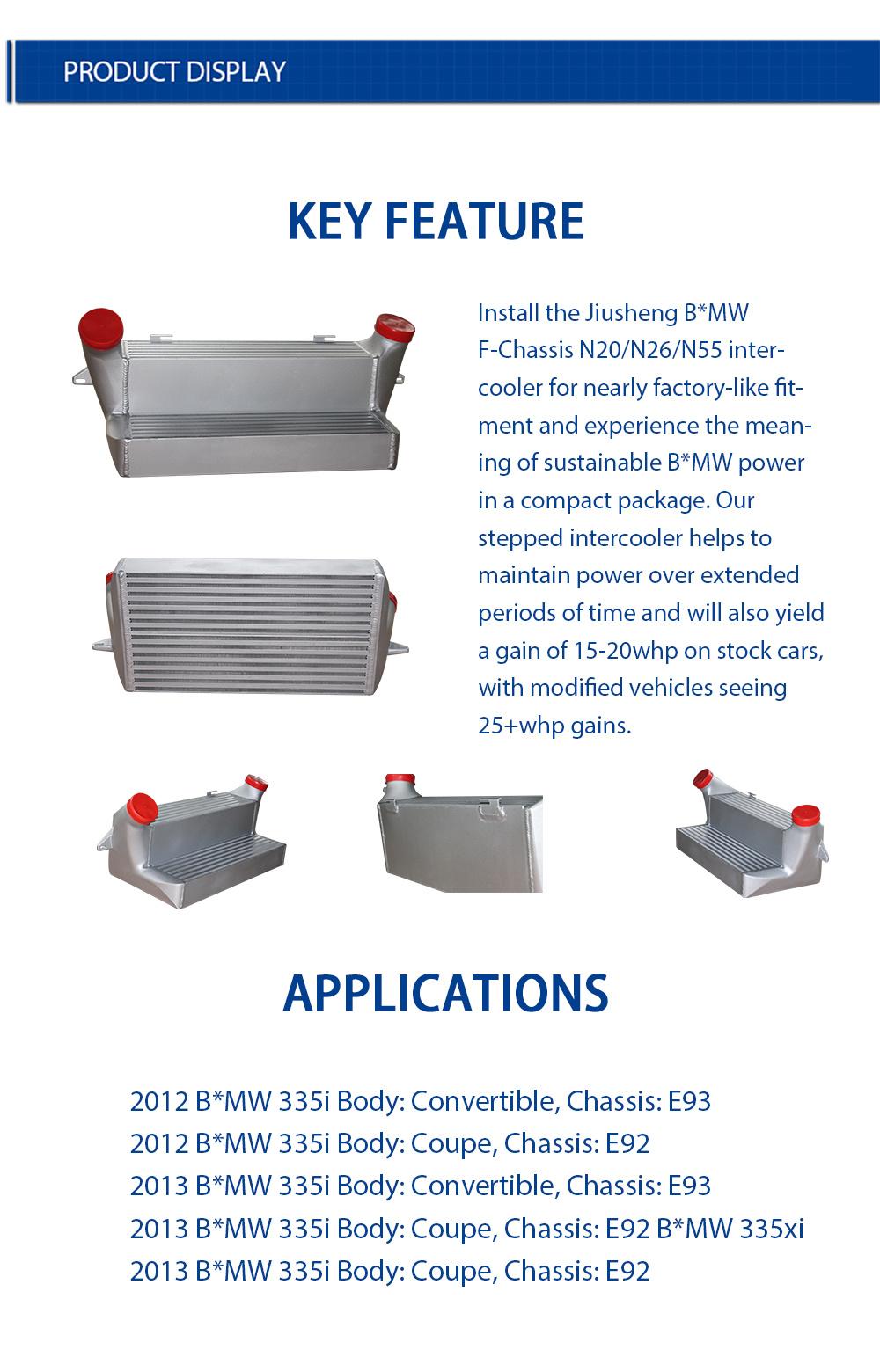 Cooling System Parts Intercooler Fmic for Bm* 135I 335I N54 N55