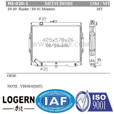Auto Radiator for Mitsubishi Raider&prime;89/Montero&prime;89-91 Mt Dpi: 1384