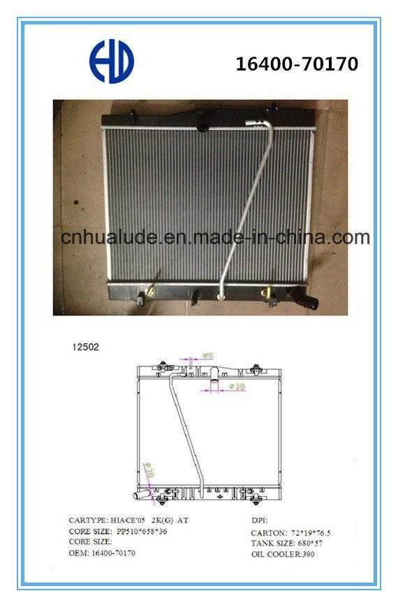 Aluminum Brazed Auto Radiator for Hiace