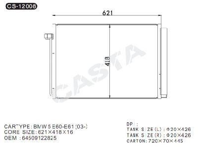 Used Aluminum Auto Condenser for BMW 5 E60-E61 (03-)