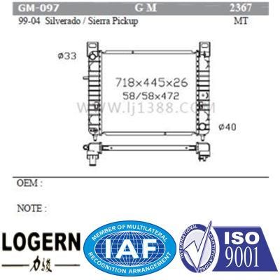 Automobile Radiator for Silverado/Sierra Pickup&prime;99-04 Mt Dpi: 2367