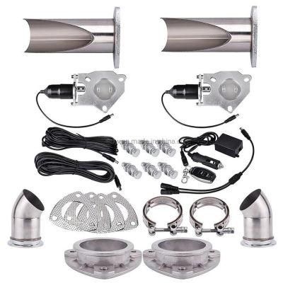 Remote Dual E-Cut Pipe Cut out Valve Electric Exhaust Cutout Kit