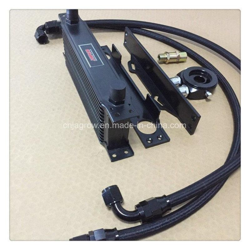 All Black Mocal 13 Row Oil Cooler Kit with Sandwich Adapter+Brackets