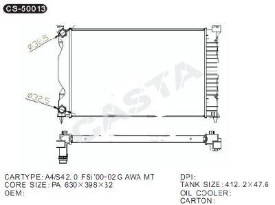Auto Aluminum Radiator for Audi Mt