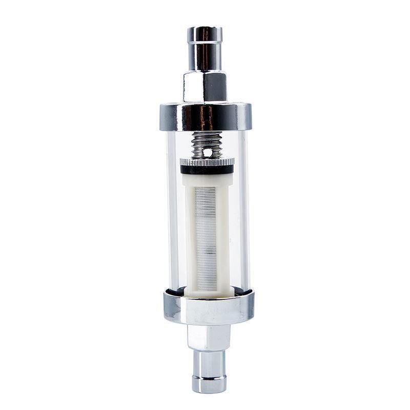 Auto Clear View Glass 3/8" Chrome Inline Fuel Filter