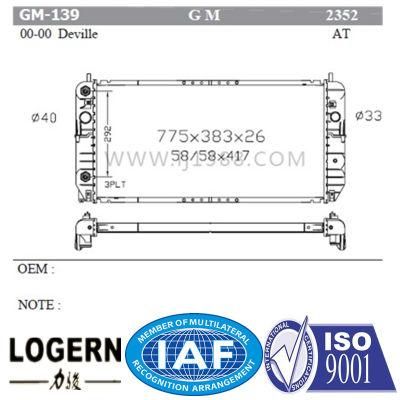 GM-139 Mechanical Auto Aluminum Radiator for Deville&prime;2000 at Dpi: 2352