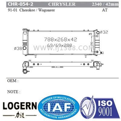 Mechanical Radiator for Chrysler Cherokee/Wagoneer&prime;91-01 at/PA42 Dpi: 2340