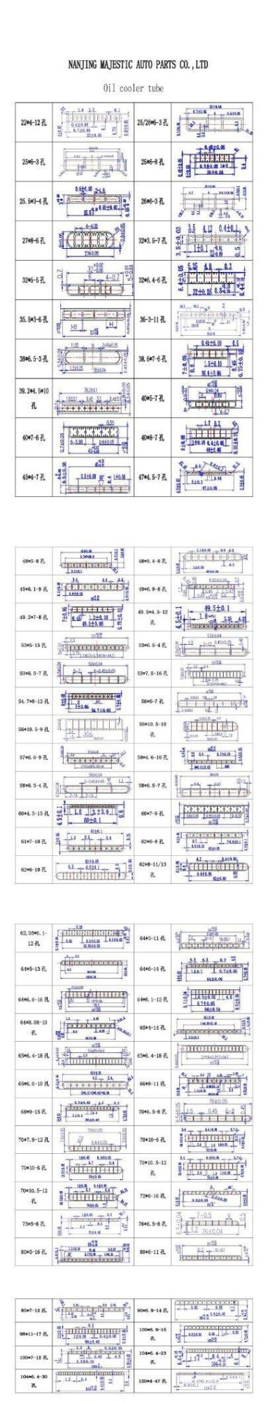 Auto Spare Parts Heat Exchange Radiator Hf Oil Cooler Tube