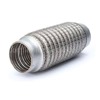 2 1/2&quot;ID X 4&quot;Ol Wire Mesh Braided Exhaust Flex Pipe with Inner Lock Blank Hose