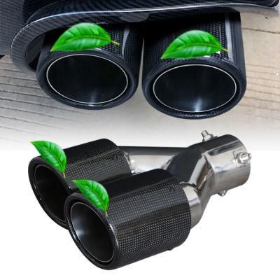 Dual Outlet Y Type Carbon Fiber Stainless Steel Exhaust Muffler