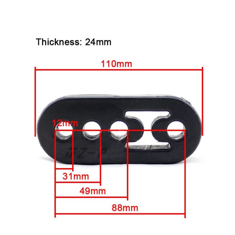 Custom Rubber Products Bespoke 4 Holes 2 Holes Universal Black Car Exhaust Muffler Rubber Hanger Tail Pipe Rubber Mount Isolator
