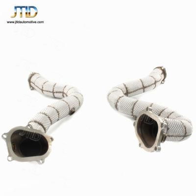 304 Ss Factory Price Heatshield Exhaust Downpipe for Audi RS6