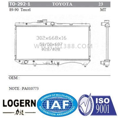 Tercel Car Aluminum Radiator for 1989-1990 Mt Dpi: 23