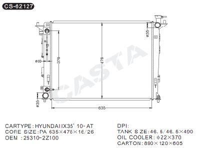 Hot Sale Hyundai Radiator for IX35&prime;10-at