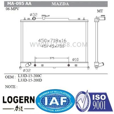 Engine Auto Aluminum Radiator for Mazda Mpv&prime;06- Mt