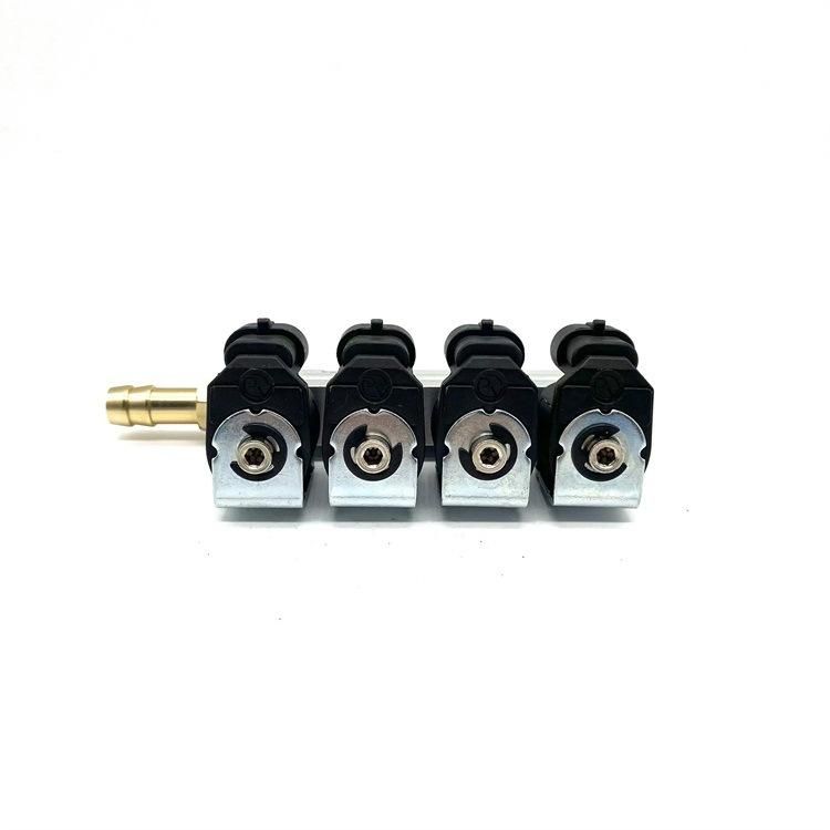 CNG Injector Rail 4 Cylinder 2 Ohm CNG LPG Conversion Kit Auto Gas Injection Nozzles Adjustable Gnv Gas LPG