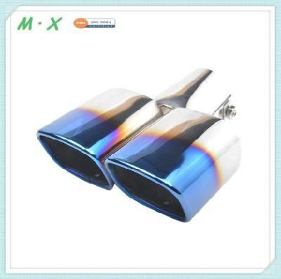 Stainless Steel Car Modification Parts Exhaust Tip Burned Blue Silencer Pipe