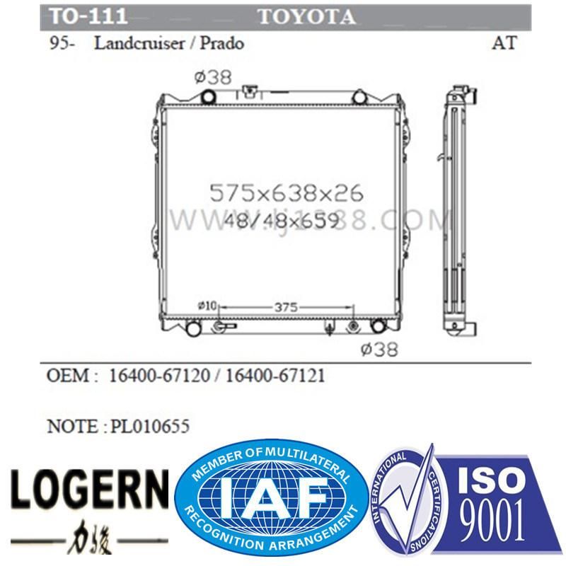 Radiator for Toyota 95- 98 Landcruiser / Prado at/OEM: 16400-67120