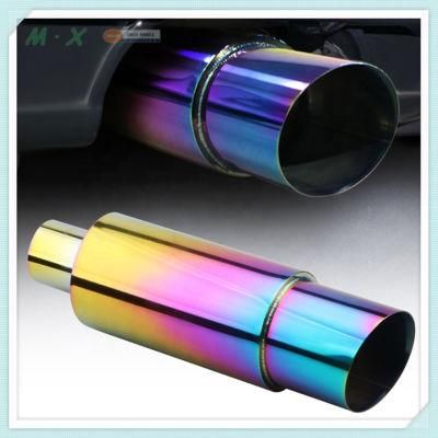 Universal 2 Inlet 3&quot;Outlet Stainless Steel Exhaust Muffler Tips Pipes for Hks