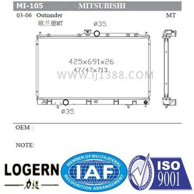 Automobile Radiator for Mitsubishi Outiander&prime;03-06 Mt