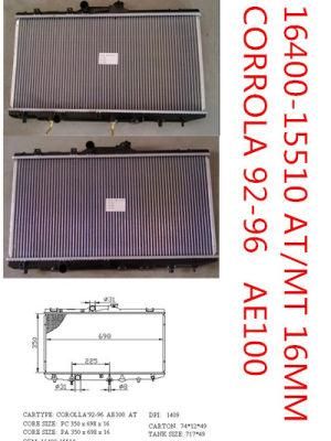 Aluminum Brazed Welding Car Radiator for Toyota Corolla Ae100