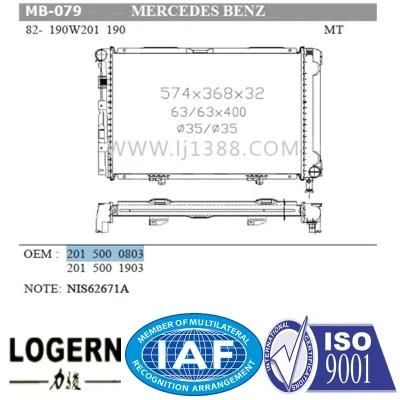 Auto Radiator for Benz W201/190e/190w&prime;82-93 Mt