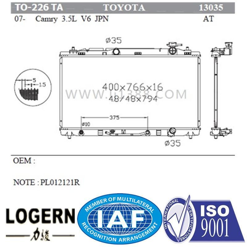 Car Spare Radiator for Toyota Camry 3.5L/2.4L Es350′07-09 at Dpi: 13035