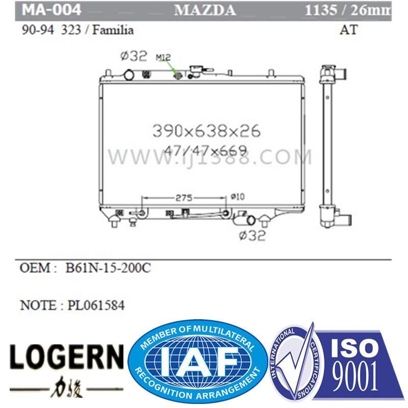 Ma-004 High Quality Radiator for Mazda Protege/Familia′90-94 Dpi 1135